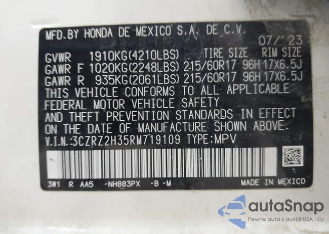 3CZRZ2H35RM719109: 43350815