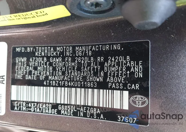 4T1BZ1FB4KU011863: 43350956