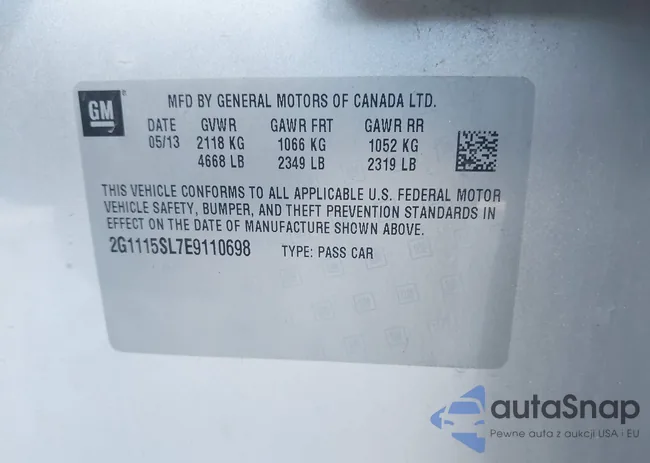 2G1115SL7E9110698: 43351257