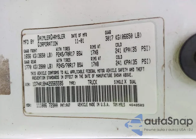 1D7HA18N42S565595: 43351259