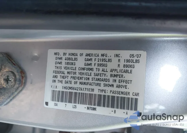 1HGCM56427A171038: 43350347