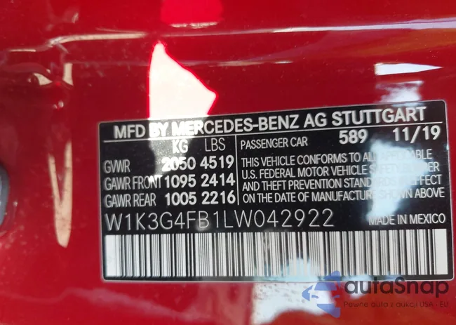 W1K3G4FB1LW042922: 43350438