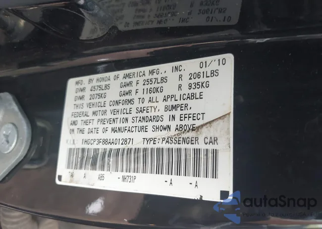 1HGCP3F88AA012871: 43350494