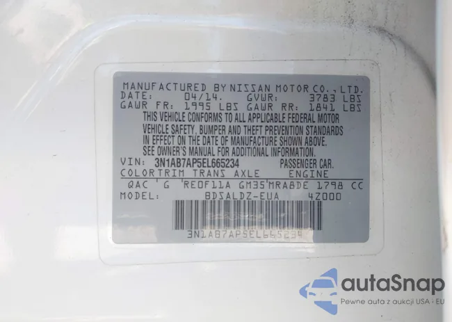 3N1AB7AP5EL665234: 43350657