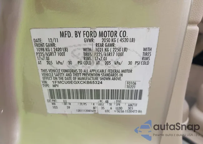 1FMCU0EG5CKB75145: 43351716