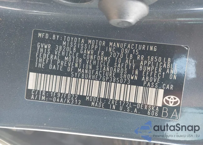 5YFBURHE7GP385073: 43351839