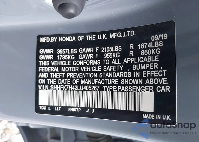 SHHFK7H42LU405267: 43351968