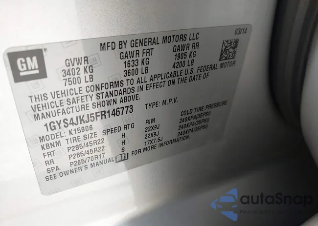 1GYS4JKJ5FR146773: 43351983