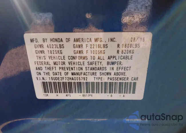 19UDE2F72HA005792: 43351990