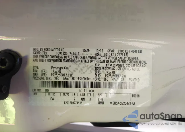 1FADP5BU3DL510542: 43352133