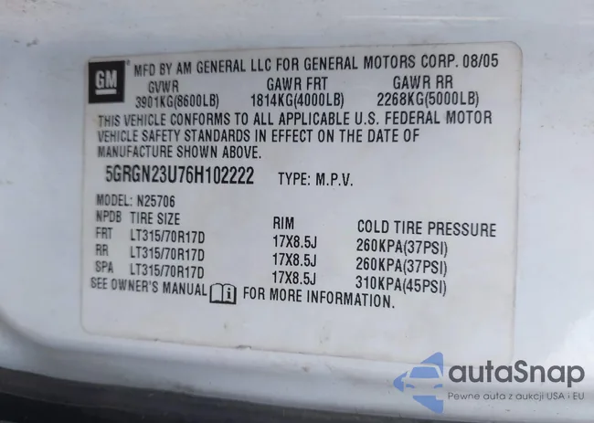 5GRGN23U76H102222: 43352240