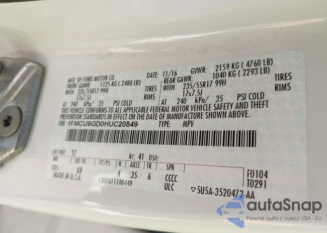 1FMCU9GD0HUC20849: 43351342