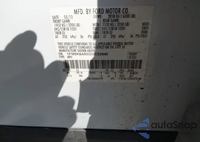 1FM5K8ARXDGC53945: 43351346