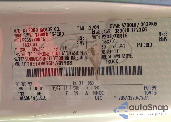 1FTRE14W55HA89988: 43351365