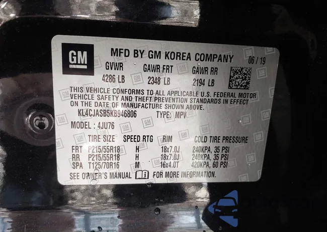 KL4CJASB5KB946806: 43351413