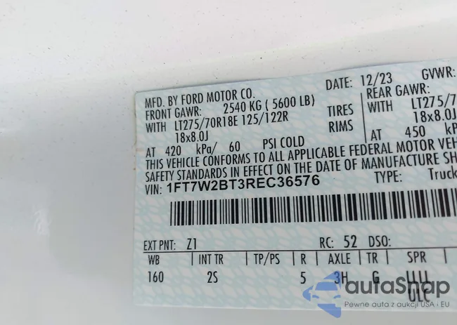 1FT7W2BT3REC36576: 43351491