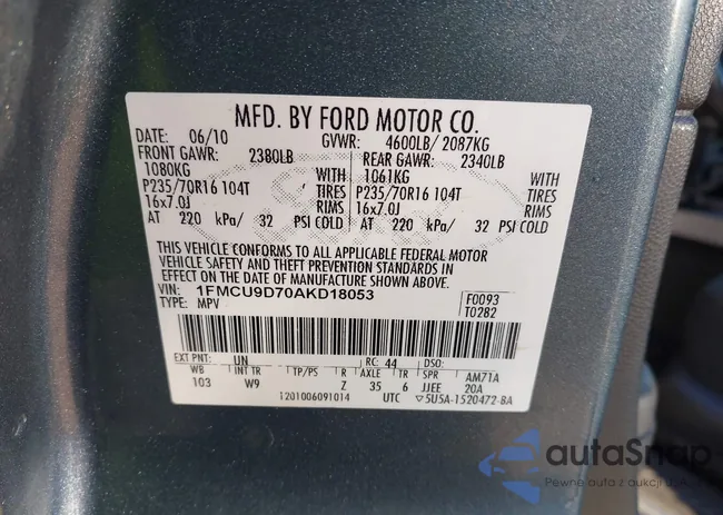 1FMCU9D70AKD18053: 43351600