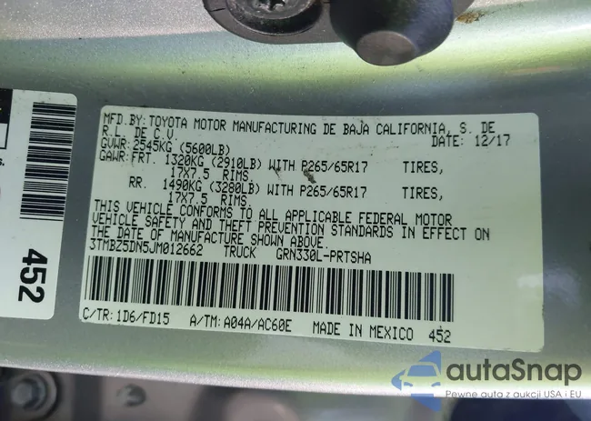 3TMBZ5DN5JM012662: 43351646