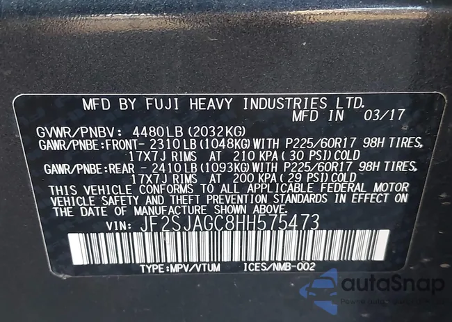 JF2SJAGC8HH575473: 43352852