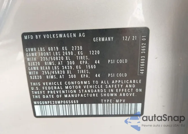 WVGUNPE20MP065669: 43352874