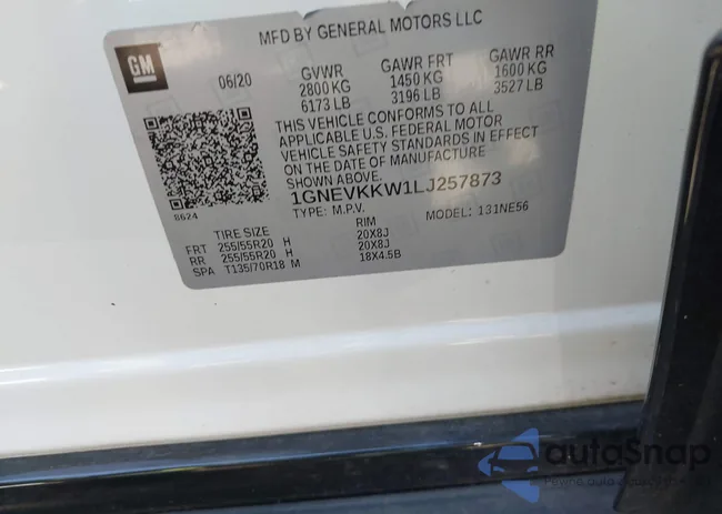 1GNEVKKW1LJ257873: 43352969