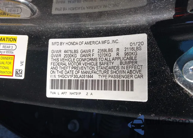 1HGCV1F30LA051844: 43353150