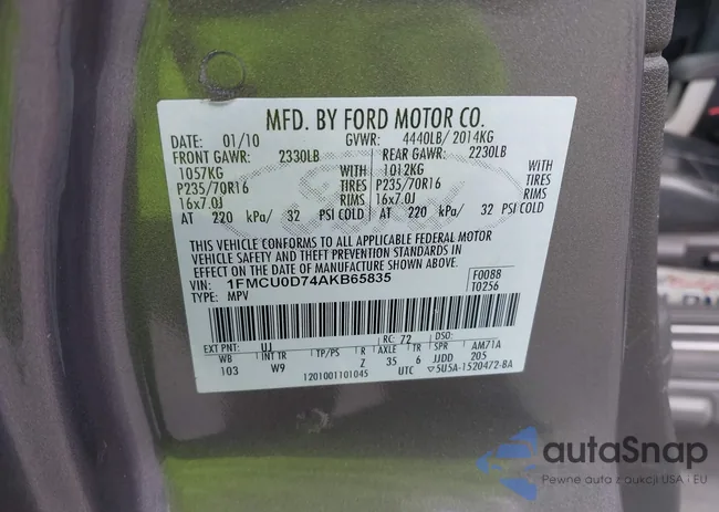 1FMCU0D74AKB65835: 43353203