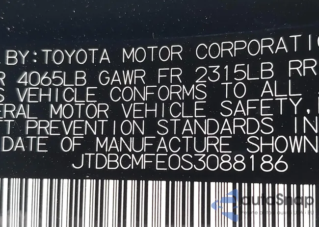 JTDBCMFE0S3088186: 43353222