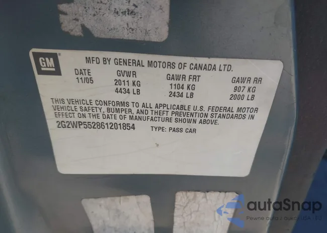 2G2WP552861201854: 43352387