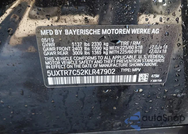 5UXTR7C52KLR47902: 43352390