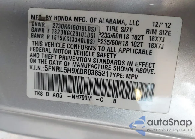 5FNRL5H9XDB038521: 43352396