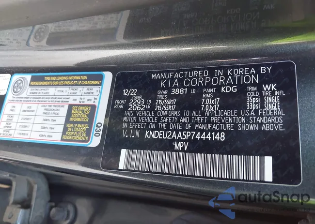 KNDEU2AA5P7444148: 43352559