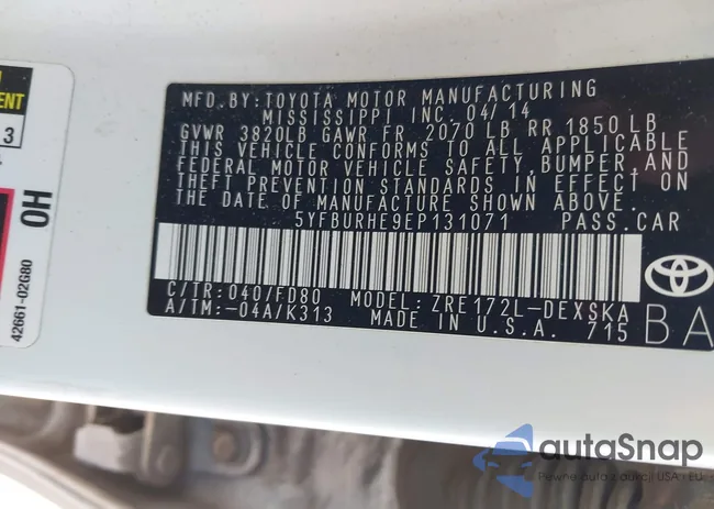 5YFBURHE9EP131071: 43352653