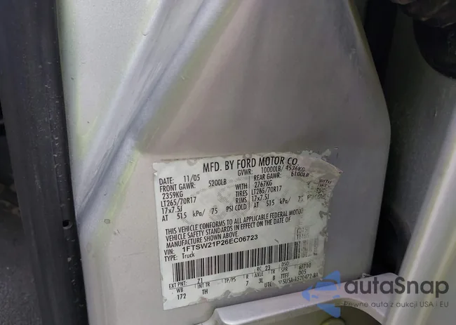 1FTSW21P26EC06723: 43353801