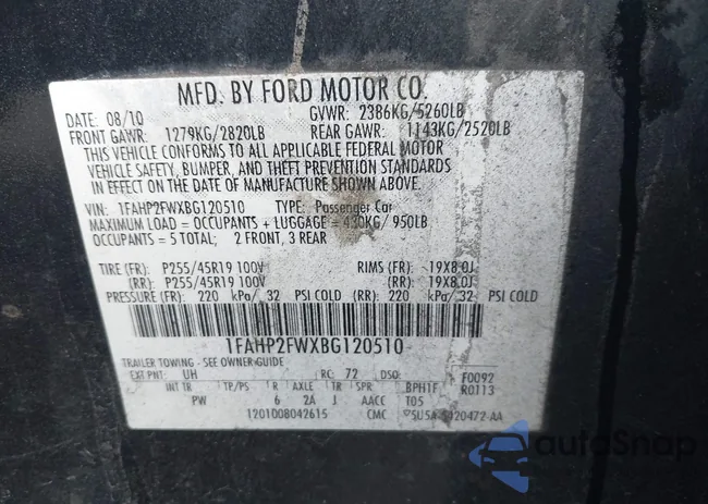 1FAKP2FWXBG120510: 43353953