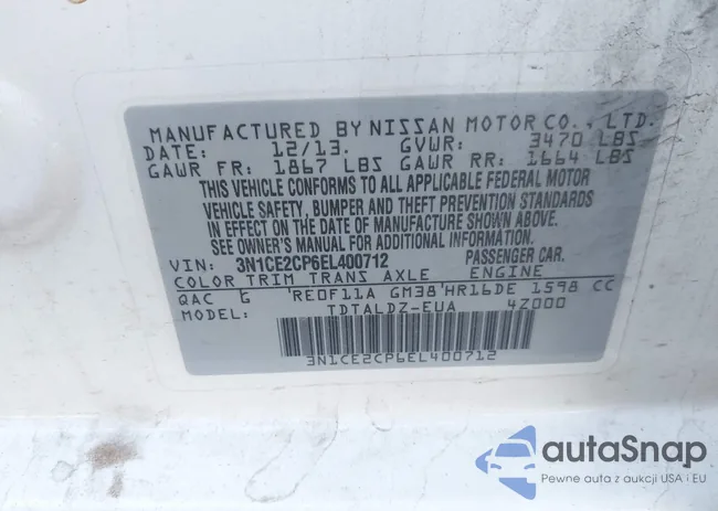 3N1CE2CP6EL400712: 43354081