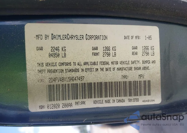 2D4FV48V15H647497: 43354176