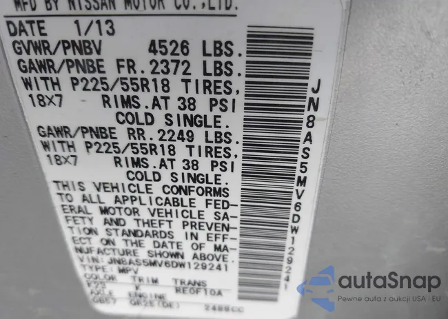 JN8AS5MV6DW129241: 43354191
