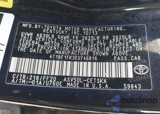 4T1BF1FK3EU746816: 43354197