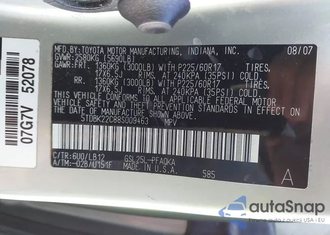 5TDBK22C88S009463: 43354222