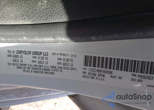 1C3CCCAB8FN502096: 43354240