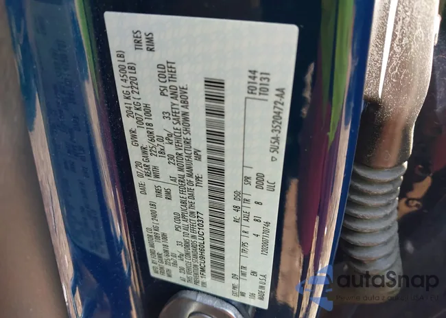 1FMCU9H60LUC10377: 43354275