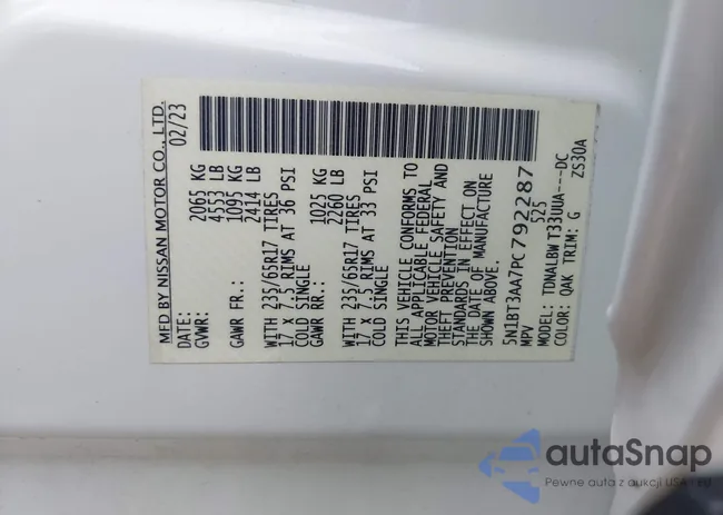 5N1BT3AA7PC792287: 43353348