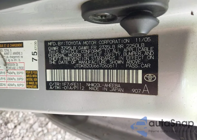 JTDKB20U667060611: 43353379