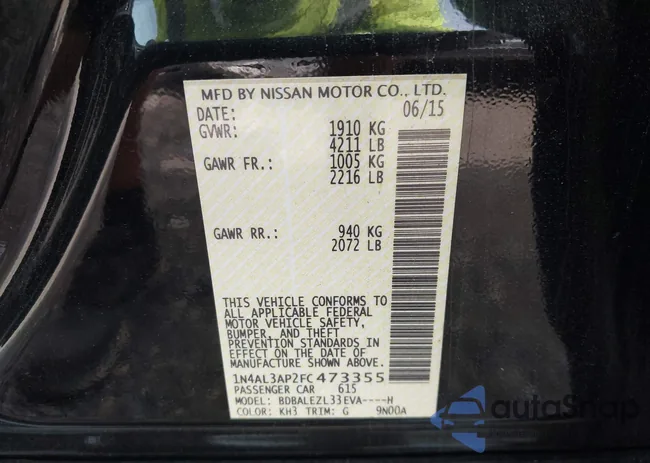 1N4AL3AP2FC473355: 43353384