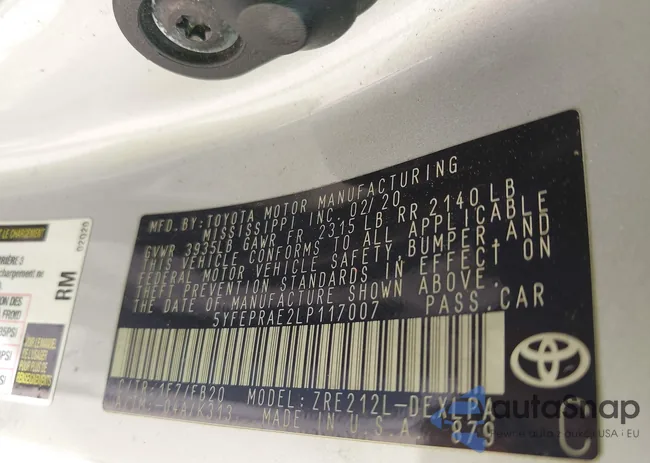 5YFEPRAE2LP117007: 43353477