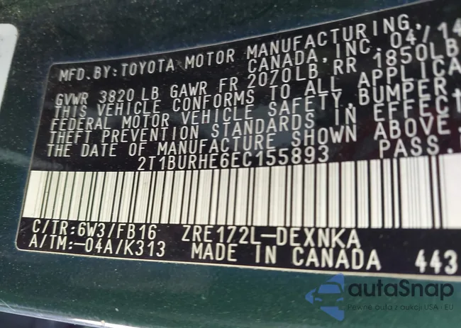 2T1BURHE6EC155893: 43353568