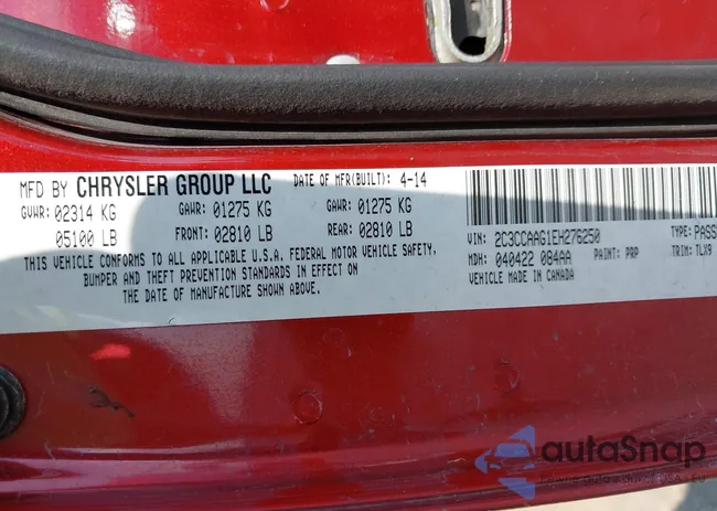 2C3CCAAG1EH276250: 43354756