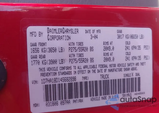 1D7HA18D14S682898: 43355112