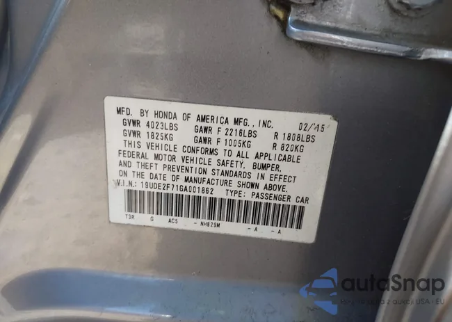 19UDE2F71GA001862: 43355254